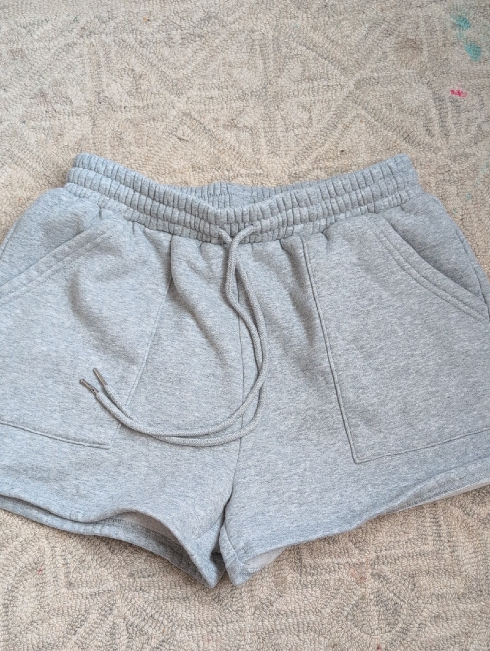 Women's Light Gray Athletic Drawstring Shorts